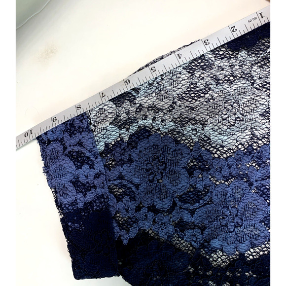 Anthropologie Eva Franco Women's Size XS Sheer Striped Lace Peplum Top Blouse - Picture 6 of 7